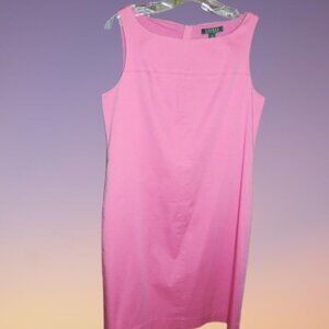 Women’s LAUREN Ralph Lauren Dress Pink Sleeveless Sheath Lined Size 8